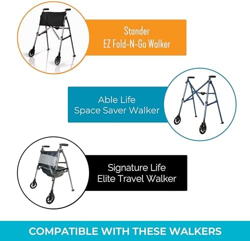 Stander Replacement Walker Hand Grips, Rolling-Walker Foam Grip Handles for Adults, Seniors, and Elderly
