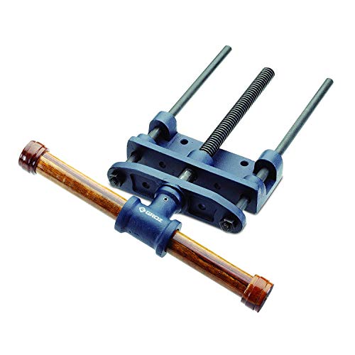 Groz Woodworking Front Vise, 7-1/8" Jaw Width, 8-1/4" Jaw Opening, Cast Iron Body and Handle Socket, Precision Rolled Threads with Twin Guides