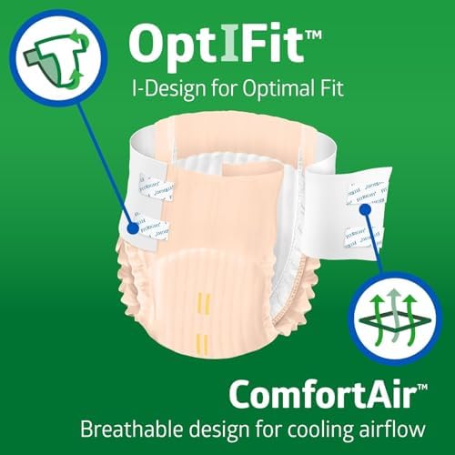 FitRight Ultra Adult Diapers, Disposable Incontinence Briefs, Leak-Proof Diaper, Absorbent Briefs For Men and Women, Maximum Protection, Medium, 32 – 44 in, 20 briefs per bag