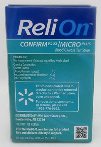 ReliOn Confirm Plus/Micro Plus Blood Glucose Test Strips - 100 ct (Two 50 ct Boxes)
