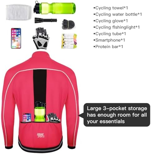 Souke Sports Men's Winter Cycling Jacket Windproof Thermal Bike Jacket