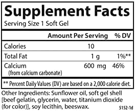Carlson Cal-600, 600 mg, Calcium, Liquid Filled, 100 Softgels | Bone Support; Healthy Teeth; Optimal Wellness