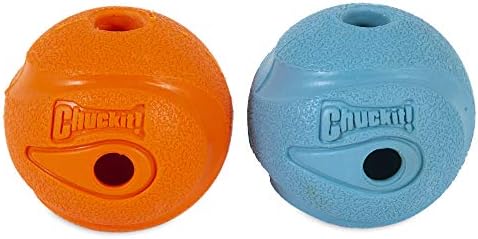Chuckit! The Whistler Ball Dog Toy, Medium (2.5 Inch Diameter) for Dogs 20-60 lbs, Pack of 2, Multicolor