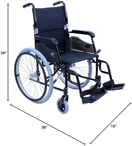 Karman 24 pounds LT-980 Ultra Lightweight Wheelchair, Black | 24 pounds