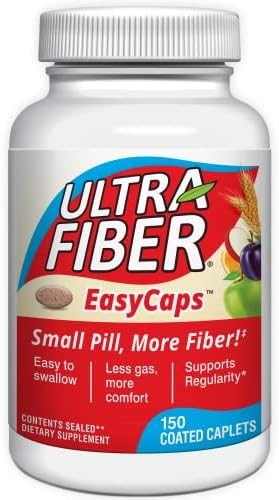Ultra-Fiber High Fiber Supplement, Soluble & Insoluble Fiber, 150 Count | Coated, easy-to-swallow caplets provide 48% more fiber for comfortable