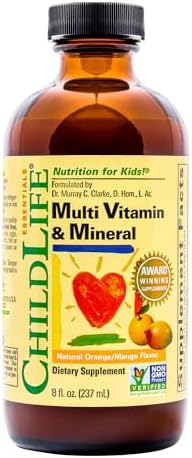CHILDLIFE ESSENTIALS Kids Multivitamin & Mineral Mango, 8 Fl Oz (Pack of 1) | Vitamin D, C, Magnesium, Zinc, Vitamins for Kids, Liquid Supplement