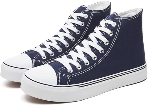 yageyan Men’s High Top Canvas Sneakers Fashion Lace up Walking Shoes Casual Classic