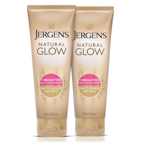 Jergens Natural Glow Self Tanner Body Lotion, Sunless Tanning, Medium to Deep Skin Tone, Daily Moisturizer with Coconut Oil, Vitamin E and Antioxidants, 7.5 Oz | Sunless Tanning, Daily Moisturizer, Coconut Oil, Vitamin E & Antioxidants, Gradual Color Dev…