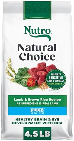 Nutro Natural Choice Puppy Dry Dog Food, Chicken & Brown Rice, 5 lb | Real chicken #1 ingredient, supports brain & eye development, healthy bones & muscles, non-GMO, made in USA