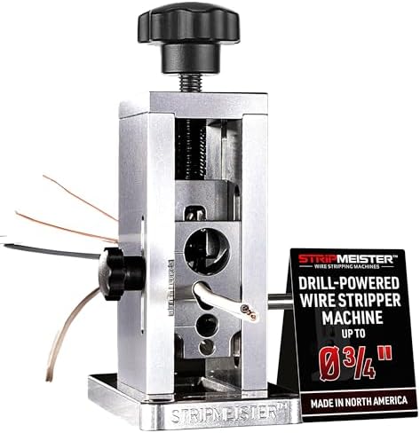 StripMeister Original Drill-Powered Wire Stripper – Wire Sizes Up To Ø3/4", Jam-Free, Copper Wire, Built for Safety, Speed, and Efficiency - Portable Wire Stripping Machine
