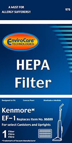 EnviroCare Replacement HEPA Vacuum Cleaner Filter Designed to fit Kenmore EF-1 for Select Canisters and Uprights