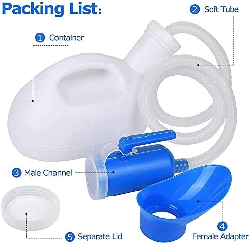 Urinals for Men, 2000ml Urine Bottle for Men, Male Portable Pee Bottle, Spill Proof Men's Potty Portable Urinal