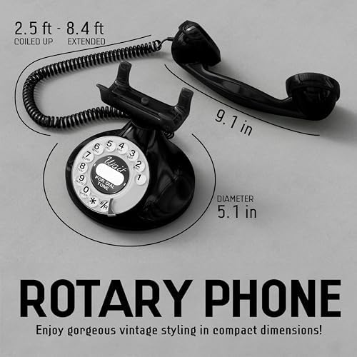 Opis FunkyFon Cable: A Vintage Landline Telephone, The Retro Phone Green for Home, and Old Fashioned Telephones in red