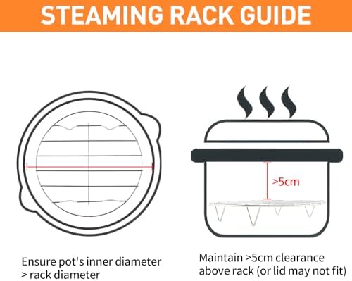 8 Inch Cooking Rack Round 304 Stainless Steel Cooling Racks Baking and Cooling Steaming Rack w Stand Cookware for Air Fryer Pressure Cooker Canning 2Pcs