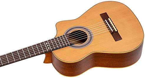 RQ39E Ortega Guitars Requinto Series Pro Solid Top Acoustic-Electric Nylon String Guitar w/Bag