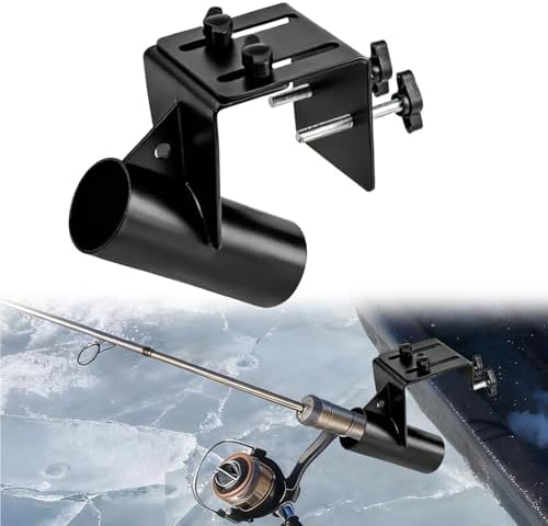 Metal Adjustable Ice Fishing Sled Rod Holder Upgraded 1.5-3.26inch Ice House Sled Rod Holder Heavy Duty Compatible Hands-Free Ice Fishing Pole