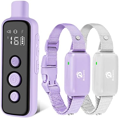 Bousnic Dog Shock Collar for 2 Dogs - (8-120lbs) Waterproof Rechargeable Electric Dog Training Collar with Remote for Small Medium Large Dogs with