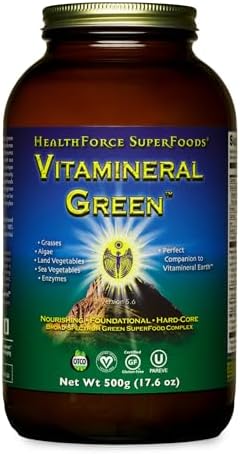 HEALTHFORCE SUPERFOODS Vitamineral Green - Mineral Supplement for Immune & Thyroid Support - Green Powder Supplement with Ingredients from the Land - Gluten-Free & Vegan - 150 Grams