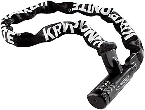 Kryptonite Keeper 712 Combo Bike Chain Lock, 4-Foot 7mm Steel Heavy Duty Anti-Theft Resettable Combination Chain for Bicycles, E-Bikes & Scooters