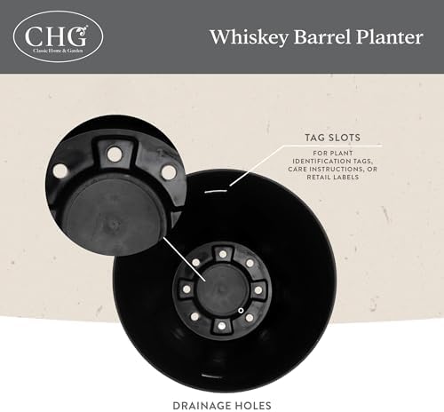 Whiskey Barrel Planter, 20.5", Distressed Oak