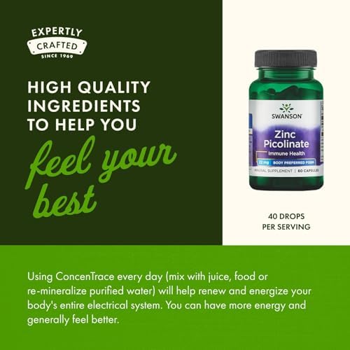 Swanson Concentrace Trace Mineral Drops 8oz-Complete Mineral Complex for Energy, Hydration, & Electrolyte Balance Over 72 High Absorption Ionic Minerals Such As Magnesium, Potassium, Calcium | For Energy, Hydration, and Electrolyte Balance over 72 High A…