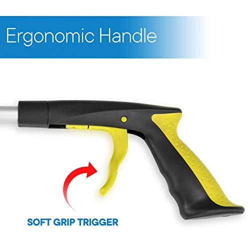 RMS 26 Inches Folding Grabber Reacher with Ergonomic Handle | Folding Reaching Tool, Pick up things from the floor
