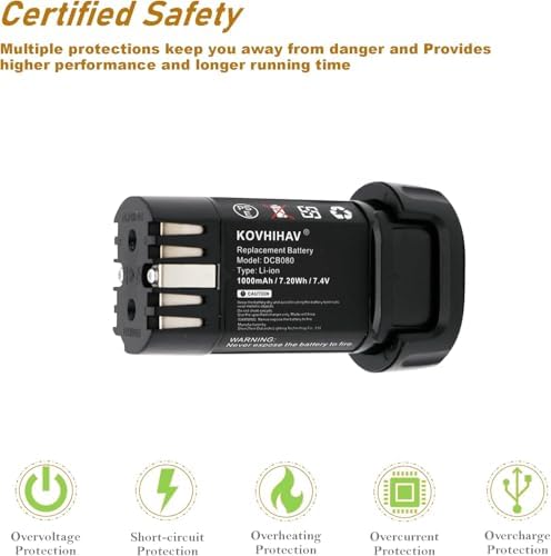 8V MAX Replacement Battery for DCB080 DCF680N1 DW4390 DCF680N2 DCL023 DCF680 DCB095 DCF682