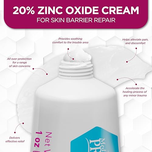 MED PRIDE 20% Zinc Oxide Ointment, Diaper Rash Skin Protectant, 1 oz Tube