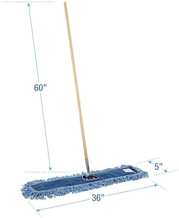 Boardwalk Dry Mopping Kit, 36 x 5 Blue Blended Synthetic Head