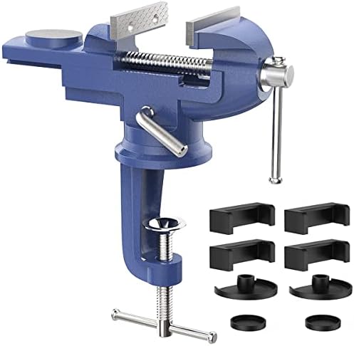 Housolution Universal Table Vise 3 Inch, 360°Swivel Base Bench Clamp