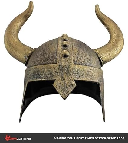 Nicky Bigs Novelties Viking Helmet with Horns, Bronze Costume Accessory