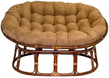 International Caravan Furniture Piece 63x45-Inch Double Papasan with Micro Suede Cushion