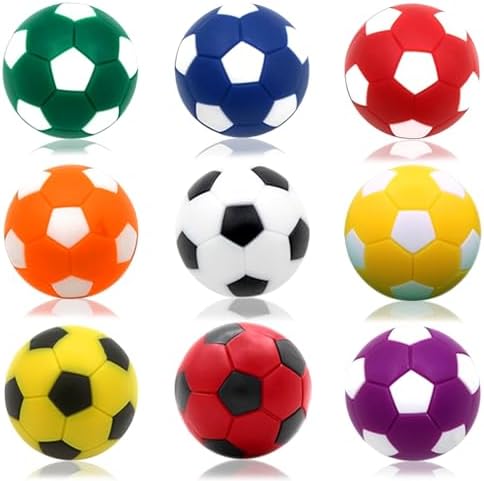 OuMuaMua Foosball Table Soccer Balls for Tabletop Game | 9pcs, 1.42inch, multicolor, accessory replacements, for soccer game day, family gathering