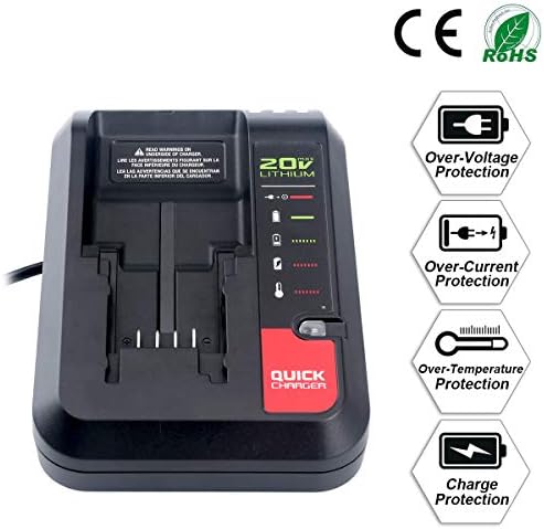 Lasica 20V Max Charger Compatible with Black & Decker 20v Battery and Compatible with Porter-Cable 20v Battery LBXR20 LBXR2020 PCC681L PCC685L