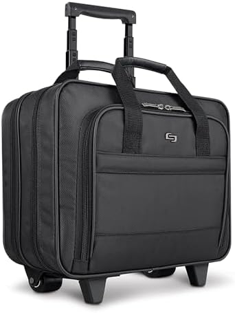 Solo New York Rolling Case with Wheels - Roller Laptop Bag, Wheeled Briefcase for Women & Men, Carry On Size for Travel