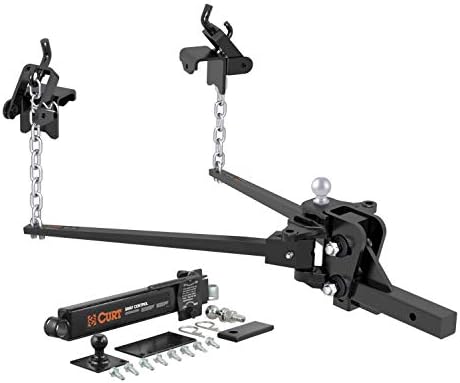 CURT 17333 Short Trunnion Bar Weight Distribution Hitch, Up to 15,000 lbs., 2-Inch Shank