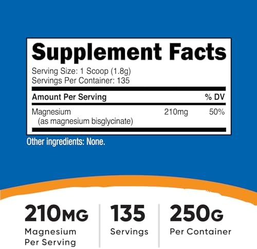 Nutricost Magnesium Glycinate Powder (250 Grams) Unflavored