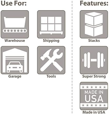 Buckhorn SW3215080201000 Plastic Straight Wall Storage Container Tote, (32-Inch x 15-Inch x 7-1/2-Inch), light grey