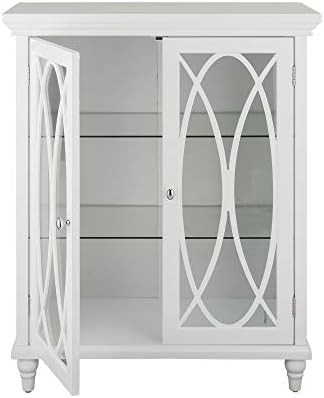 Teamson Home Florence 26 in. x 32 in. 2-Door Freestanding Wooden Floor Cabinet with Adjustable Shelves for Storage Solutions in Bathrooms, Kitchens, Laundry Rooms, Home Offices, White | Freestanding Wooden, Adjustable Shelves, For Bathrooms, Kitchens, La…