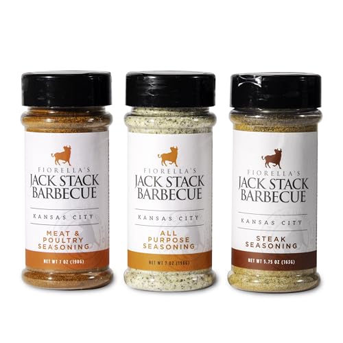 Jack Stack Barbecue Dry Rub Seasoning Variety Pack - All Purpose, Steak, Poultry & Meat Seasonings - Kansas City Spice 3 Pack - for Chicken, Steak, Ribs, Vegetables, Seafood, and More (7oz Each)