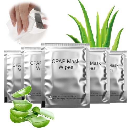 CPAP Mask Wipes Unscented Alcohol Free Cloths 50 Count Cleaning Wipe Extra Large & Moist Daily Mask Care for CPAP Machine Supplies and Accessories