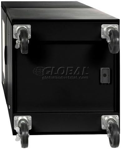 Global Industrial Mobile Security Computer Cabinet, Black, Unassembled | For 21" Diagonal Monitors, Steel Construction, 24-1/2"W x 22-1/2"D x 60-3/8"H