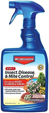 BioAdvanced 3-in-1 Insect, Disease, and Mite Control Spray - 24 fl oz | Insecticide, Fungicide & Miticide - Ready-to-Use - Prevents Pests and Diseases - Up to 30 Days Protection Bottle
