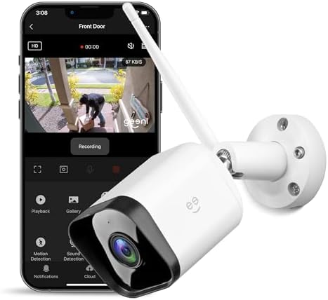 Geeni Hawk 3 4MP Smart Outdoor Security Camera – 2K Ultra HD WiFi Surveillance Camera with Color Night Vision, 30m Long Range, 2-Way Audio, Motion Detection & IP65 Weatherproof