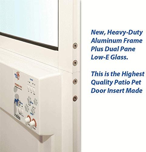 Power Pet Automatic Sliding Glass Patio Pet Door by High Tech Pet - Pet Operated Dog Door, Heavy-Duty Aluminum Frame (75" - 80 1/4"), High Security