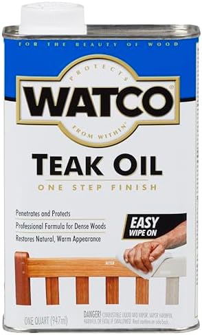 Watco Teak Oil Wood Finish, Quart, Clear