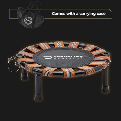 Driveline Baseball Shoulder Recovery Mini Trampoline (18-Inch) Portable with Carrying Case