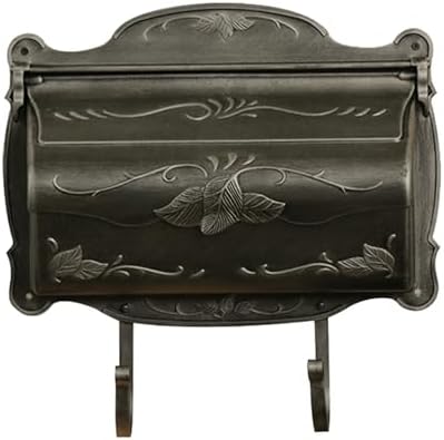 Special Lite Floral Horizontal Wall Mount Mailbox - Black Aluminum Mailbox for Wall Mount - SHF-1001-BLK