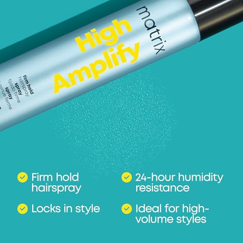 MATRIX High Amplify Firm Hold Hairspray – For Fine Hair | Silicone-free, vegan, adds intense volume and shine, provides 24 hour humidity resistance