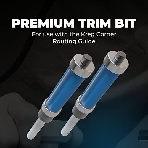 Kreg Flush Trim Bit 1/4 Inch Shank - Carbide Tipped Cutter - Dual Bearing Trimming Tool - Woodworking Edge Trim Bit - PRS250